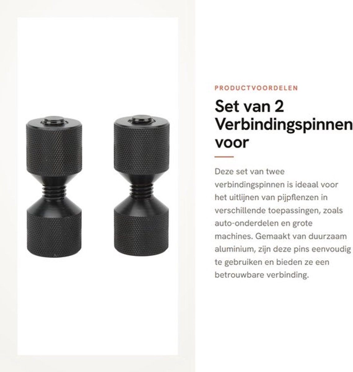 Uitlijningspen Set 2 Stuks - Verbindingspin met Dubbel Gat - Aluminium - Oxidatiebestendig - Geschikt voor Leidingprojecten - Fijn Afwerking - Uitlijnpin