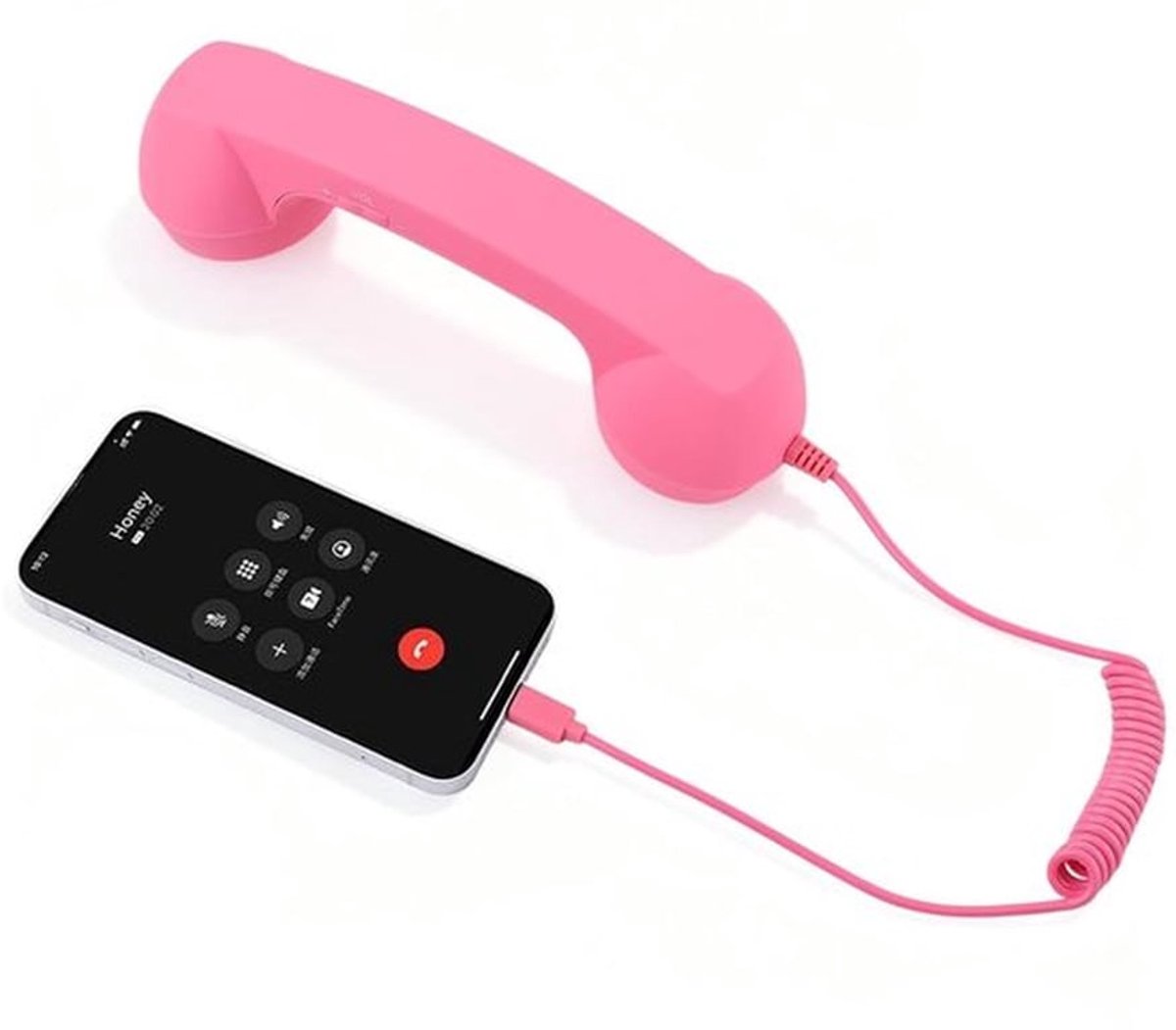 Telefoonhoorn Retro - 3,5 mm Aansluiting - Mobiele Telefoonontvanger - Vintage Design - Antislip - Opgerold Snoer 1 Meter
