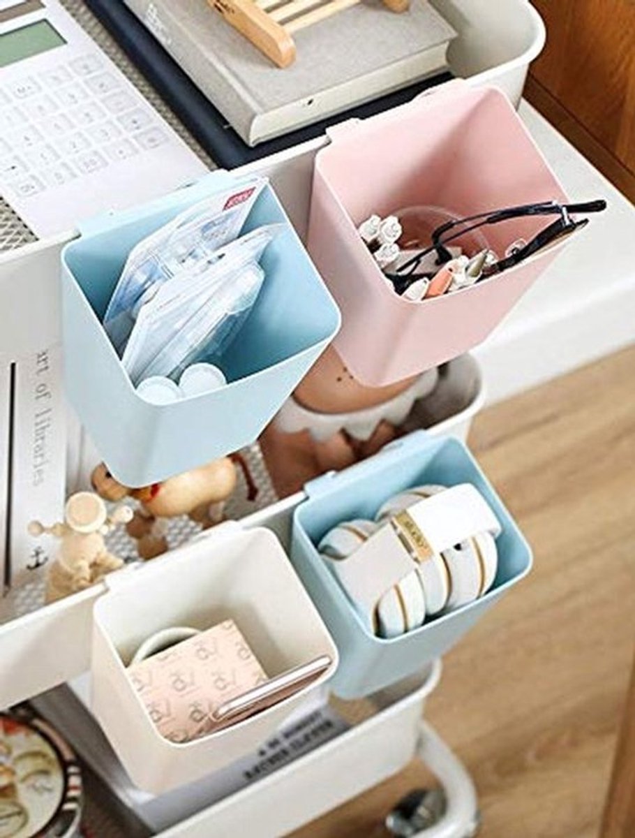 Bekerhouder Hangend - 4 Stuks - Opbergcontainers - Keukenaccessoire - Organisator - Afmetingen 11,5x9,5x12/12,6 cm - Opbergcontainer