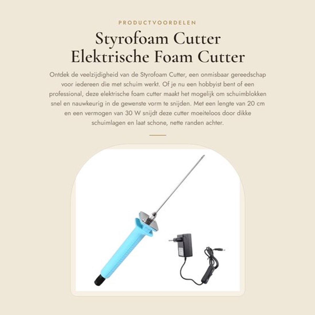 Styrofoam Cutter - Elektrische Foam Cutter - Voor het Snijden van Schuim - 20 cm - Voor Precisiewerk - Ideaal voor Hobbyisten en Professi...