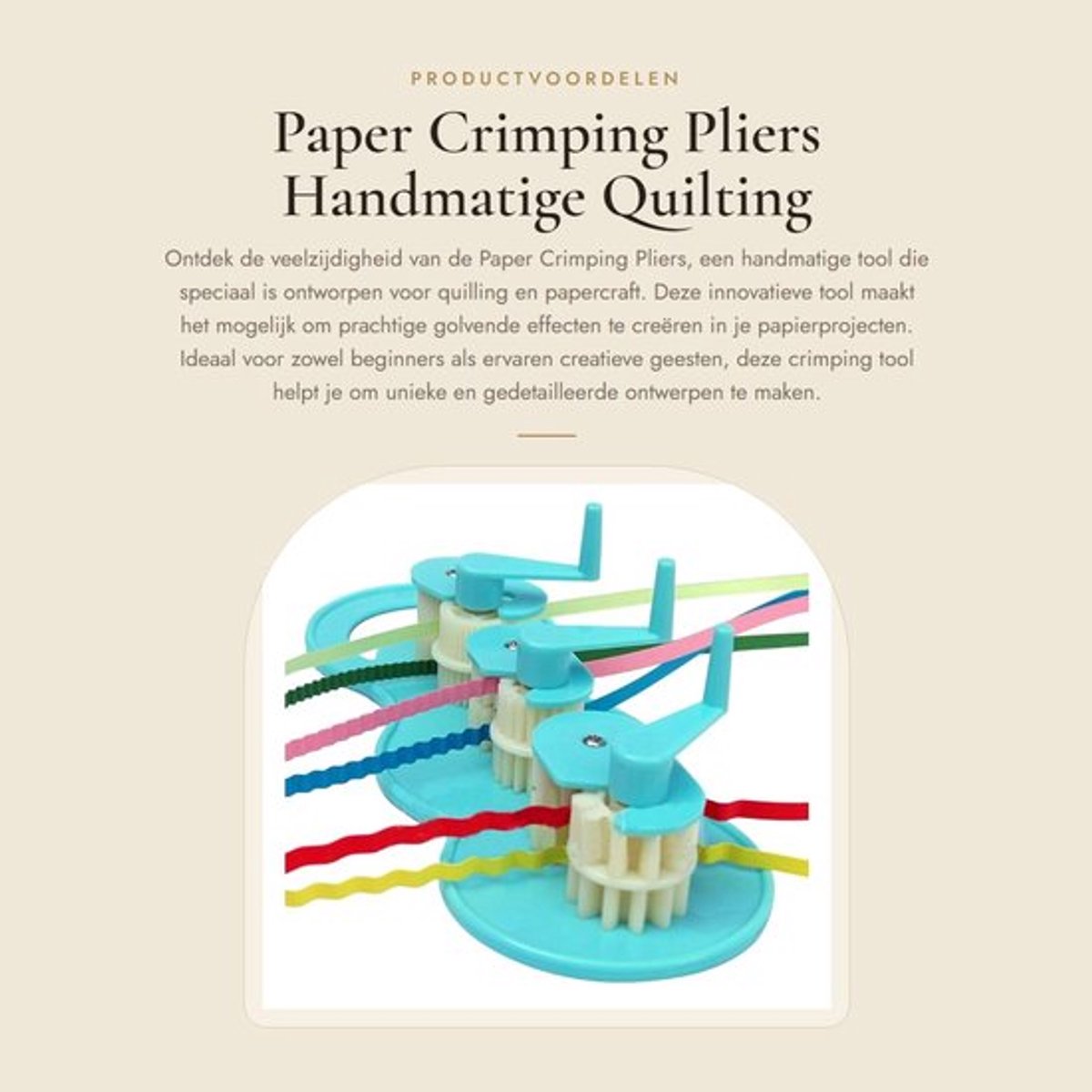 Papierkrimp Tang Lichtgewicht - Quilling Tools - Handgereedschap - Verstelbare Golfvorm - Meerdere Effecten - Verwijderbaar Ontwerp - Quillingtool