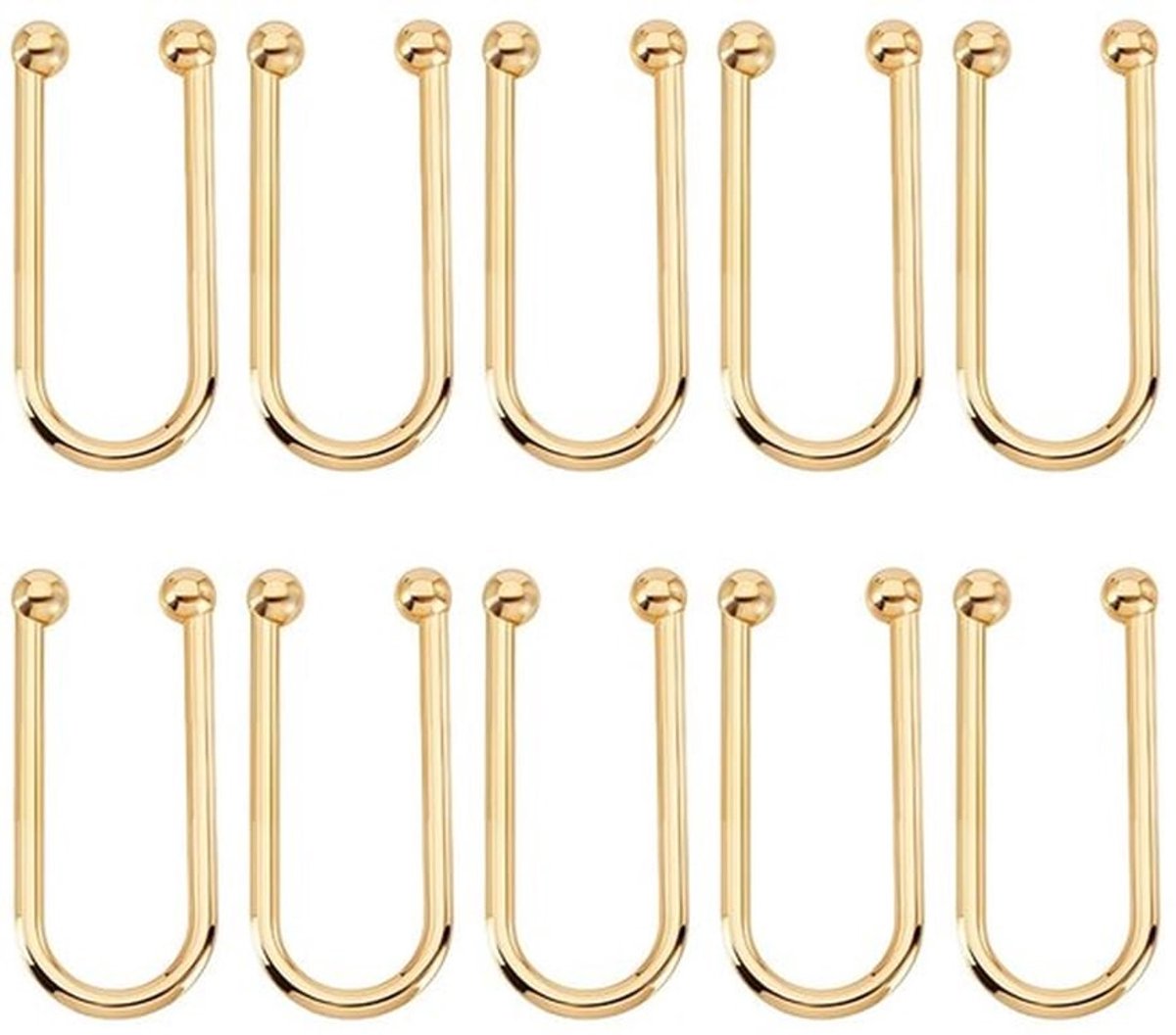 Bikini Clips 10 Stuks - U-vormige Ringgesp - BH Sluiting - Reserveonderdeel - Metalen Sluiting - Gouden Legering - Afmetingen 19x59x8 mm