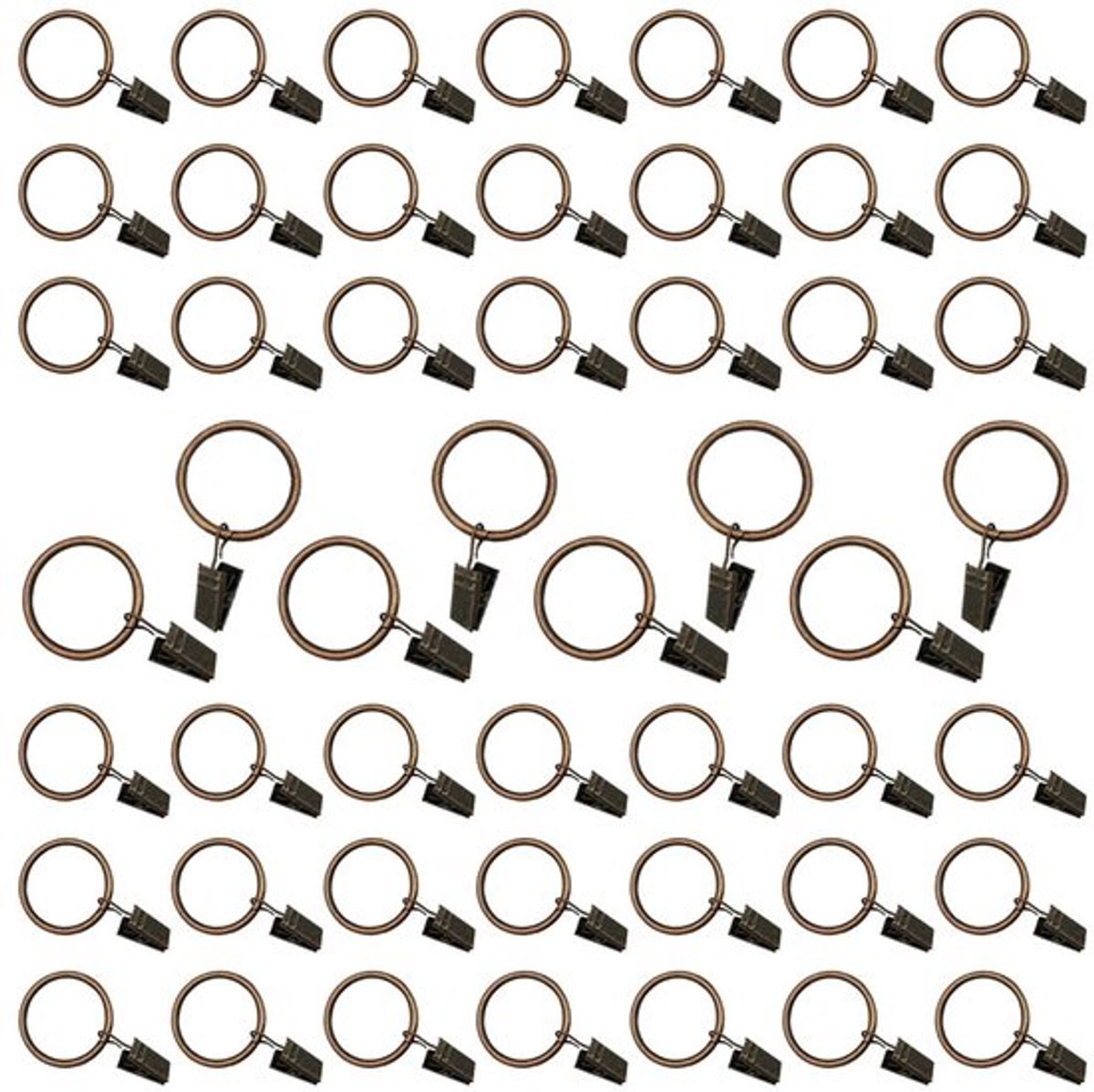 Gordijnringen Roestvrij Staal - 50 Stuks - 25 mm Diameter - Haken met Clips - Duurzaam - Hoge Kwaliteit - Oxidatiebestendig - Gordijnhaak