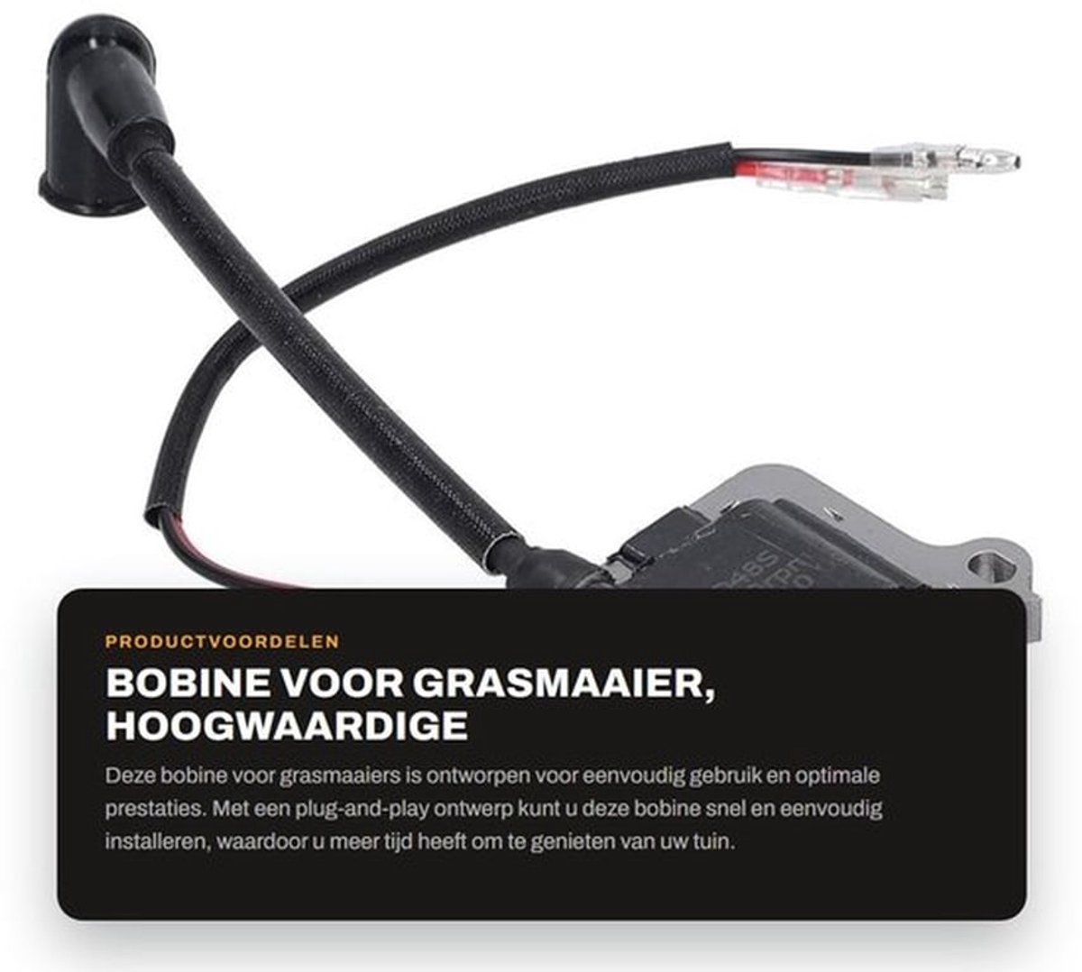 Bobine voor Grasmaaier - Vervanging voor Bougie - Plug and Play - Eenvoudig te Bedienen - Geschikt voor Grastrimmer - Verhoogt Ontstekingsenergie - Ontstekingsspoel
