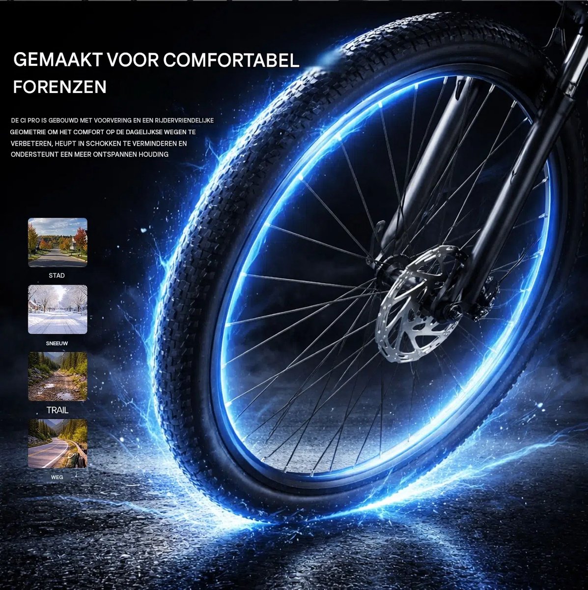 SMARTAI SmarAI C1 Pro Elektrische Stadsfiets 28 Inch - 36V18Ah Accu thumbnail 3