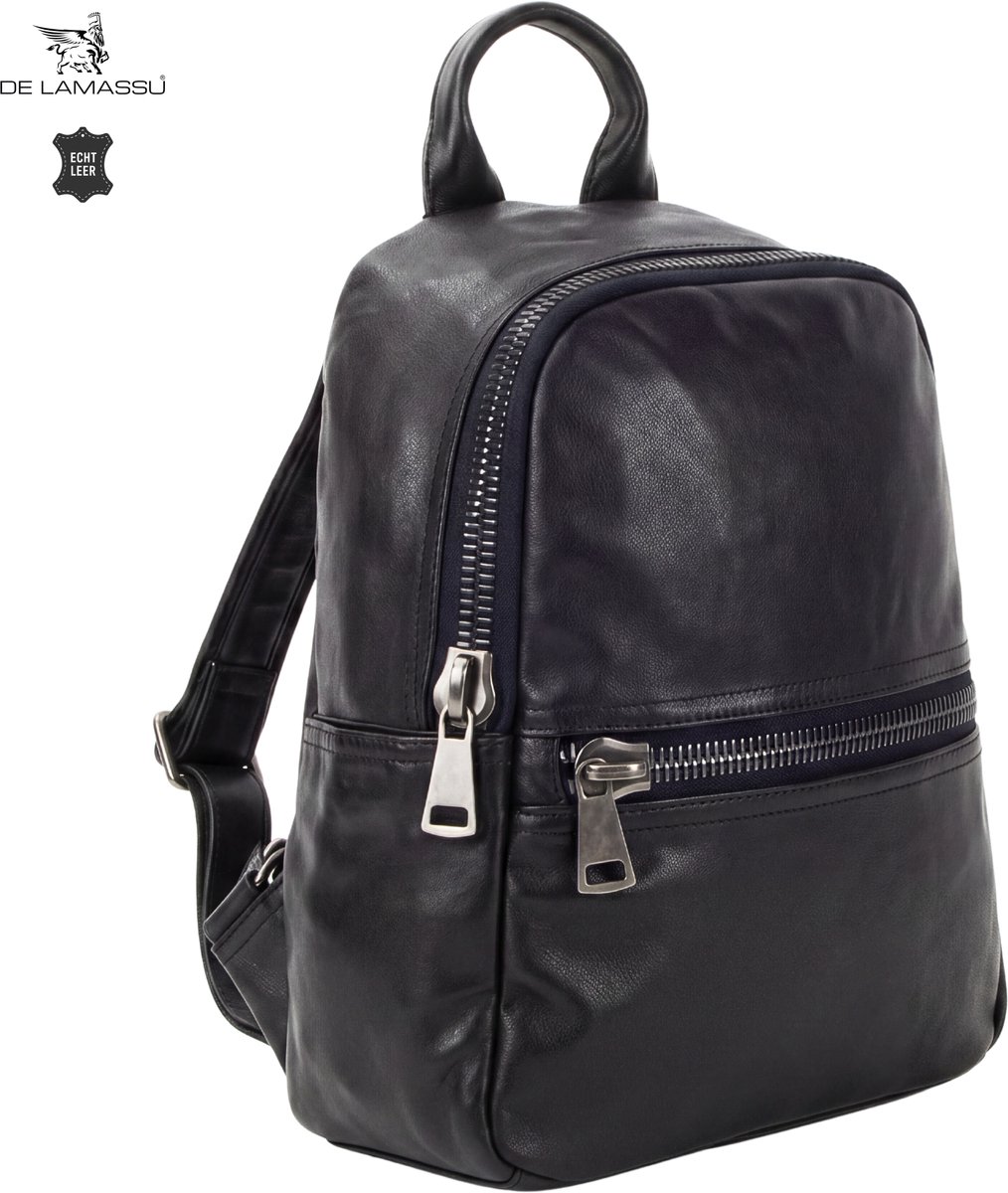 DE LAMASSU® Leren Rugtas Dames Echt Leer Rugzak Kleine Rugtas Schoudertas Werktas Schooltas Reisrugtas Vintage Rugtas