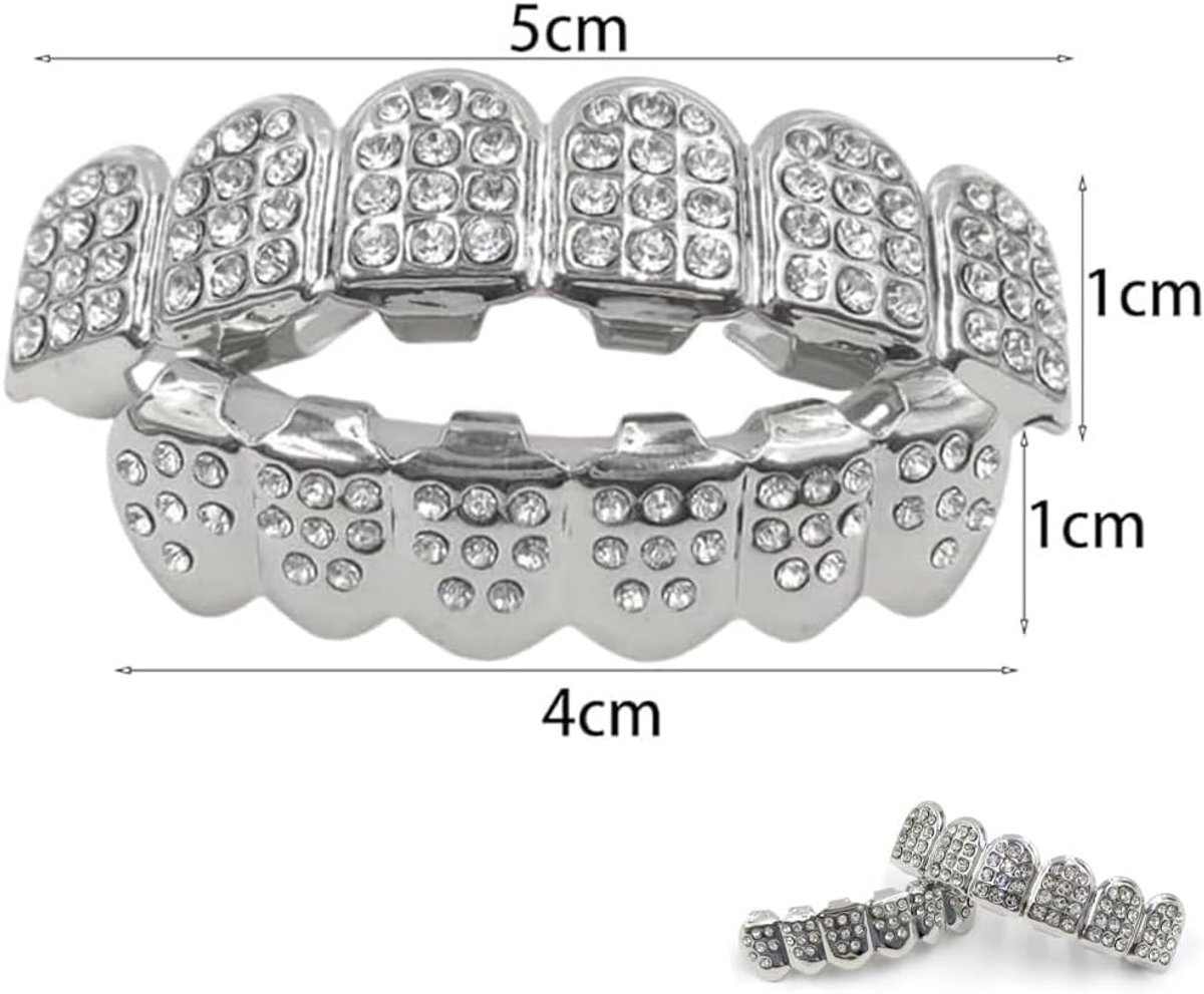 Hip Hop Grillz voor Tanden met Diamanten en Rhinestones - Perfect voor Halloween en Muziekfestivals
