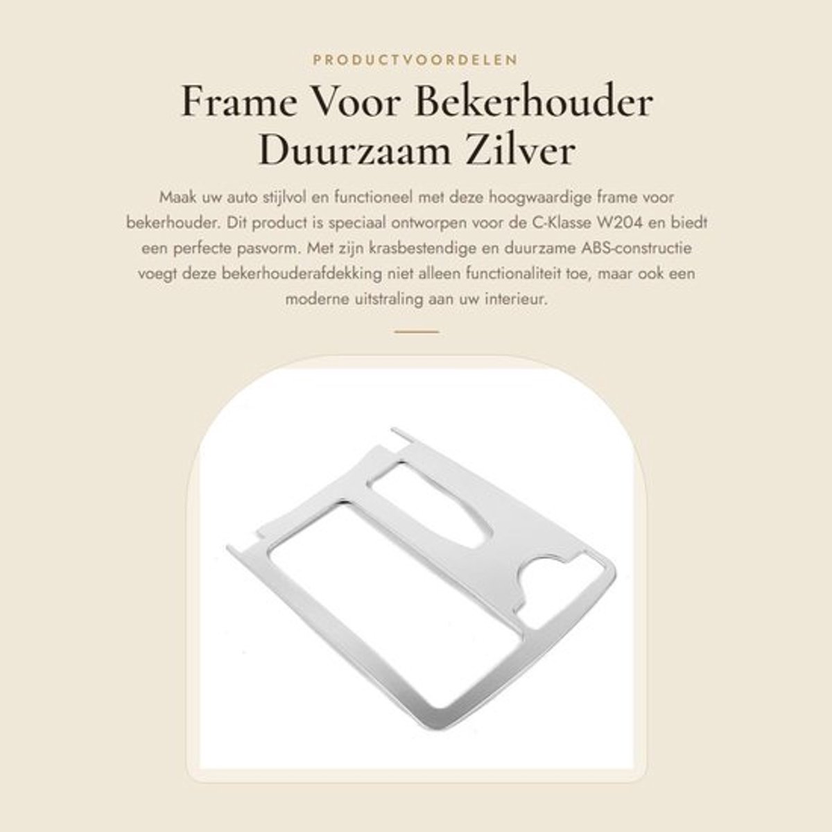 Bekerhouder Auto Sterk - Console Bezel - Krasbestendig - Slijtvast - Lichtgewicht - OE-nummer 2046800307 - Consolebekleding