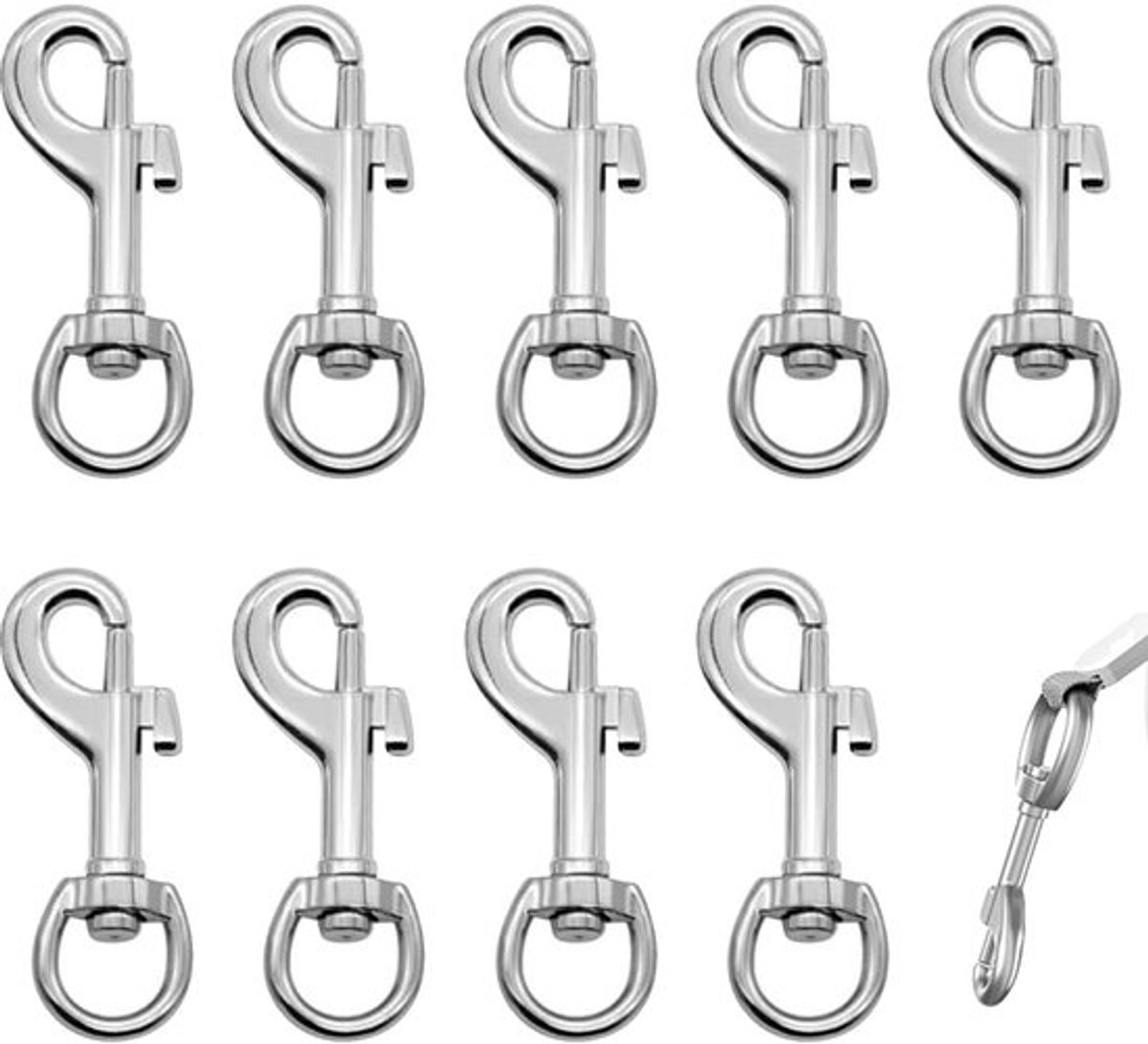 8 Stuks Karabijnhaken met Draaischarnier