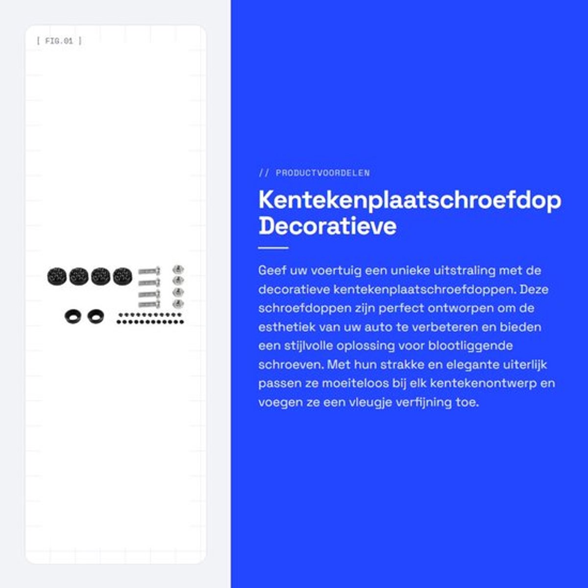Kentekenplaatschroefdop - Decoratieve schroefdop - Universeel - Strass steentjes - Esthetisch ontwerp - Geschikt voor auto - 5 x 5 x 5 cm