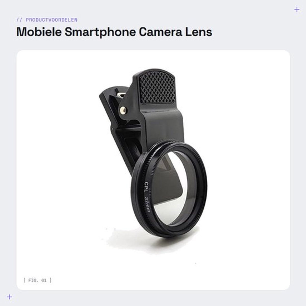 Polarisatorfilter Clip-on Ontwerp - Professioneel CPL-filter - Smartphone Lens - Reflectie Verwijdering - Rijkere Kleurverzadiging - Magnetisch Systeem - Camera Filter