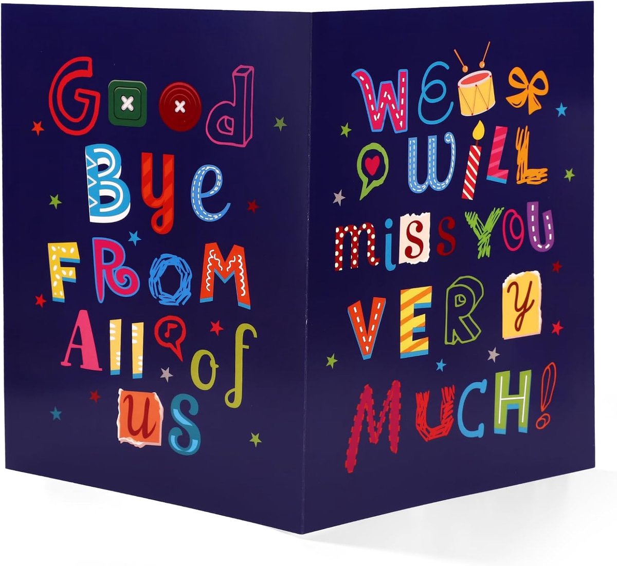 SnelShoppen - Grote Afscheidskaart 40x27cm Jumbo Groetkaart met Envelop - Extra Large Farewell Card voor Collega, Baas, Docent, Coach - Paarse Afschei