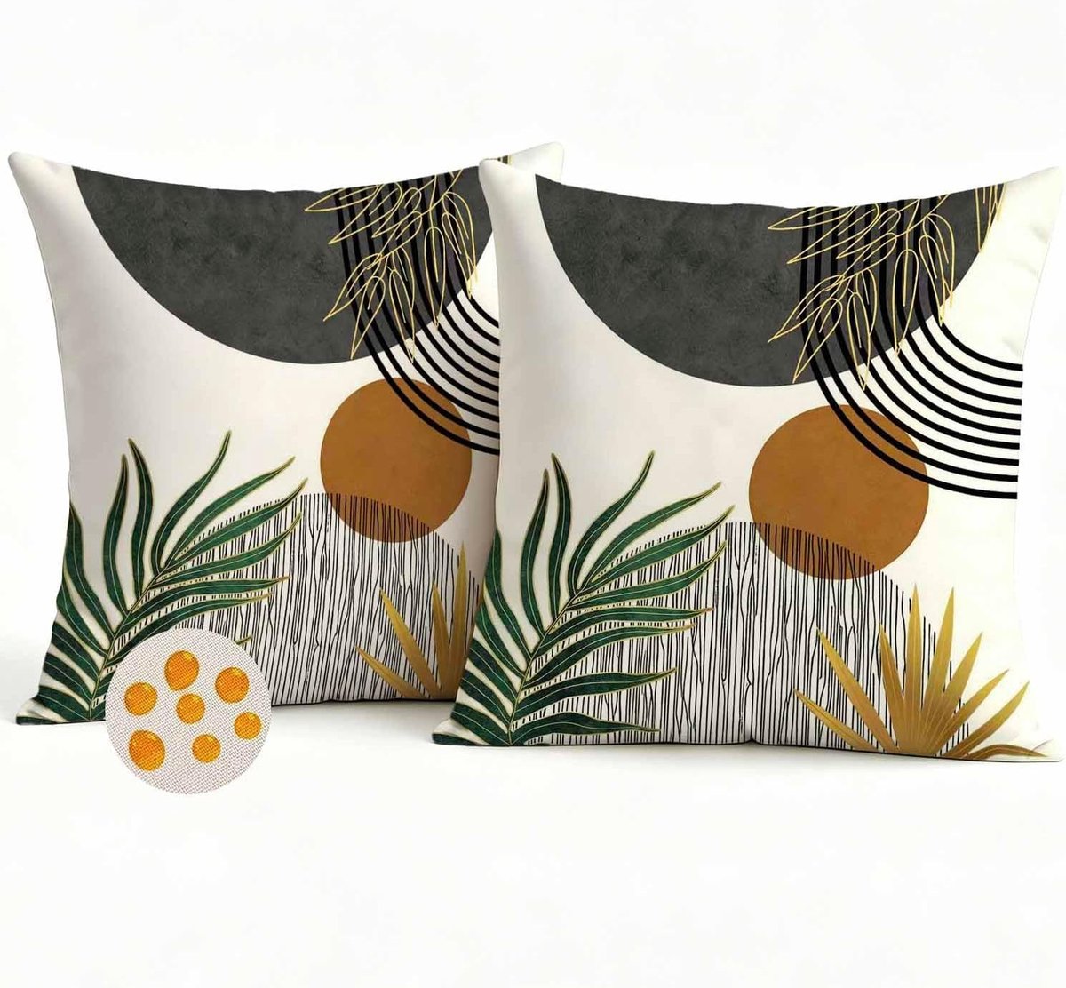 Waterdichte kussenhoes 45 x 45 cm voor buiten, decoratieve kussensloop met geometrische tr