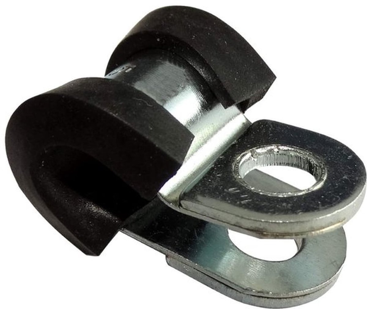 Set van 5 Stalen Klemmen - Rubber Coating - Bevestiging met Schroef - Ø5mm Draadkabelslangen - Hoogwaardige Kabelbinders - Geschikt voor...