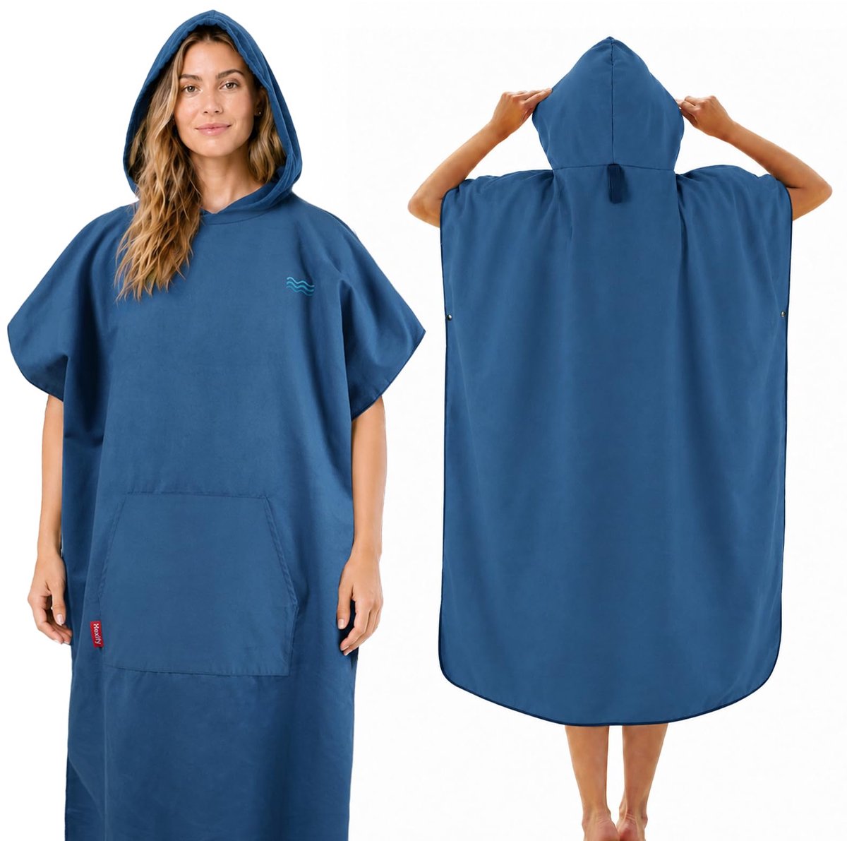 SnelShoppen - Hexify Badponcho Microvezel voor Dames en Heren, 100% Gerecycled PET, Sneldrogend Omkleedhulp voor Strand, Watersport en Camping, Unisex