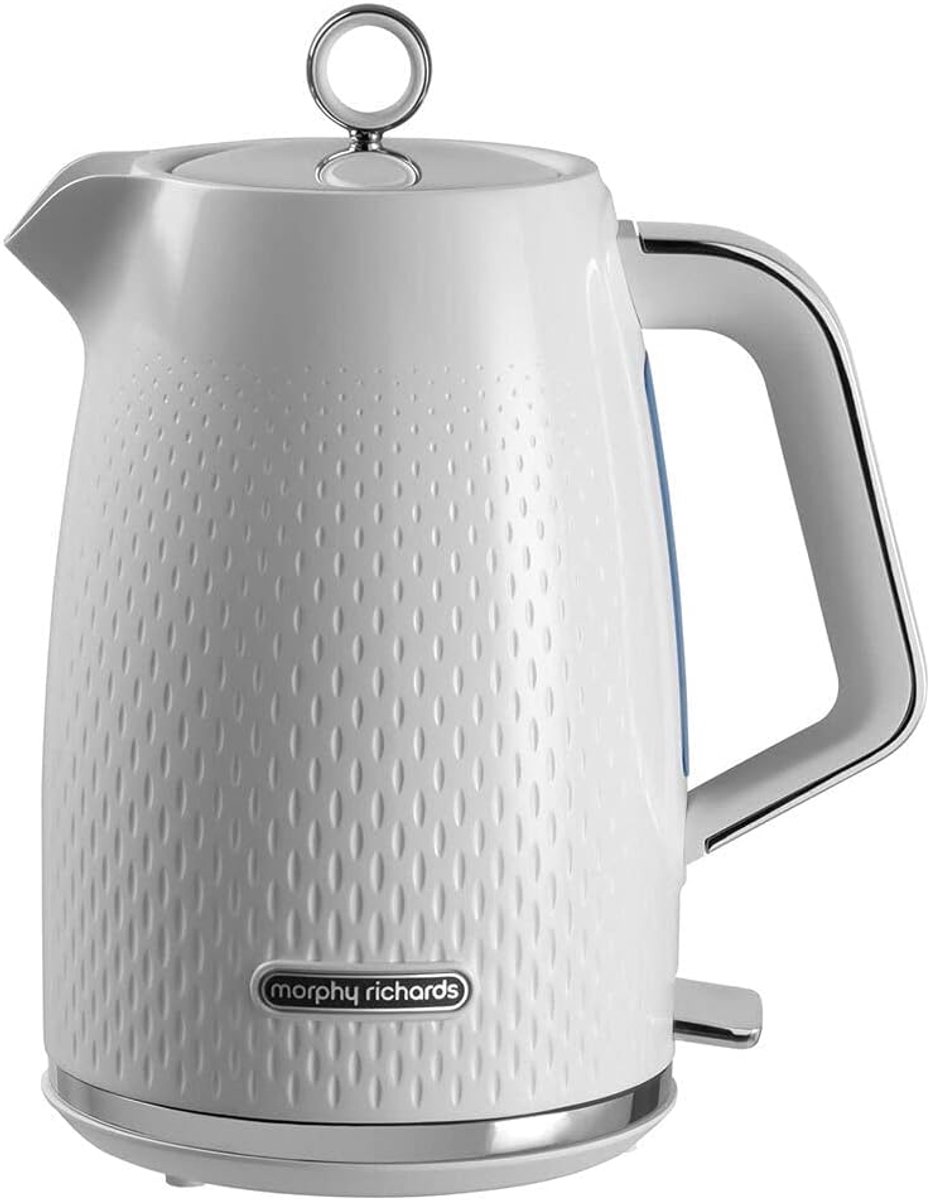SnelShoppen - Elektrische Waterkoker 1.7L - 2200W Verve-Wit - Retro Design - Ergonomisch - Kunststof - Ideaal voor Keuken en Feestjes