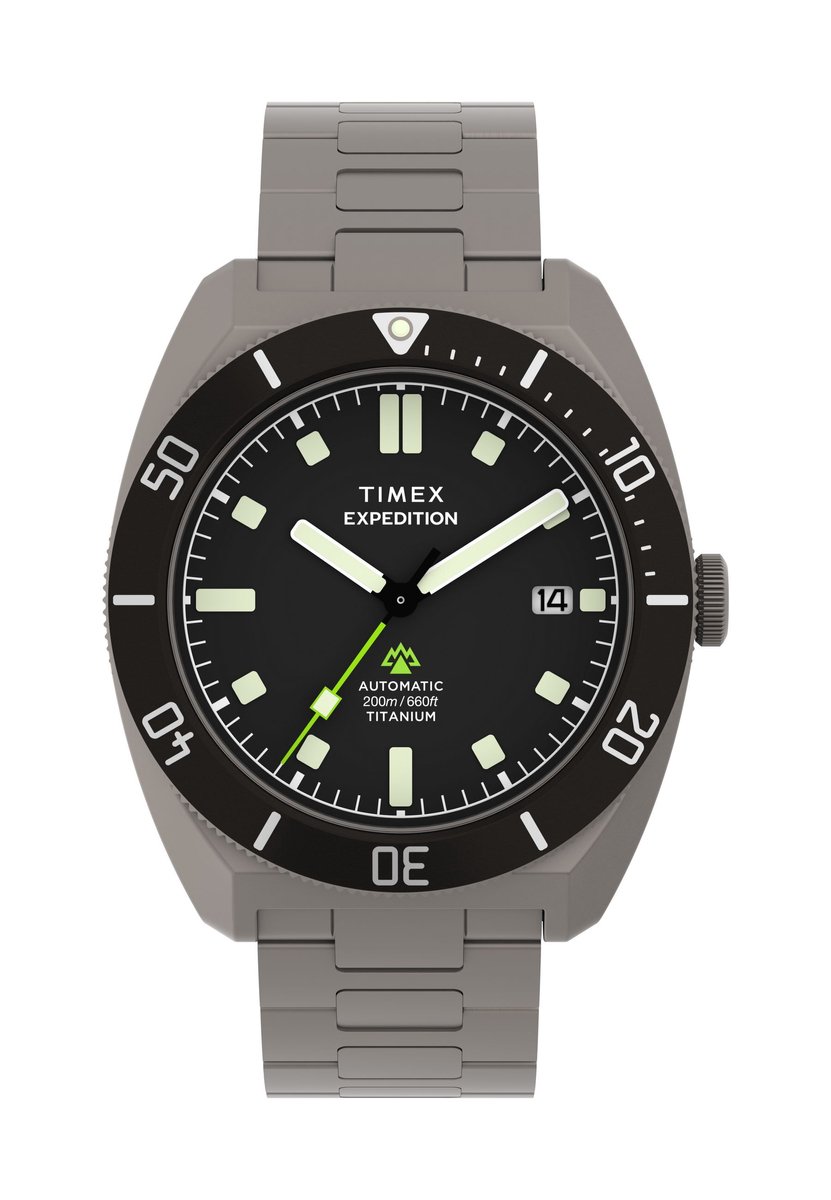Timex Expedition Pioneer Automatic Mechanisch Automatisch Horloge Zilverkleurig En Zwart Kast Gemaakt Van 100% Titanium En Een Armband Van 100% Titanium 41 TW2Y63800AJ