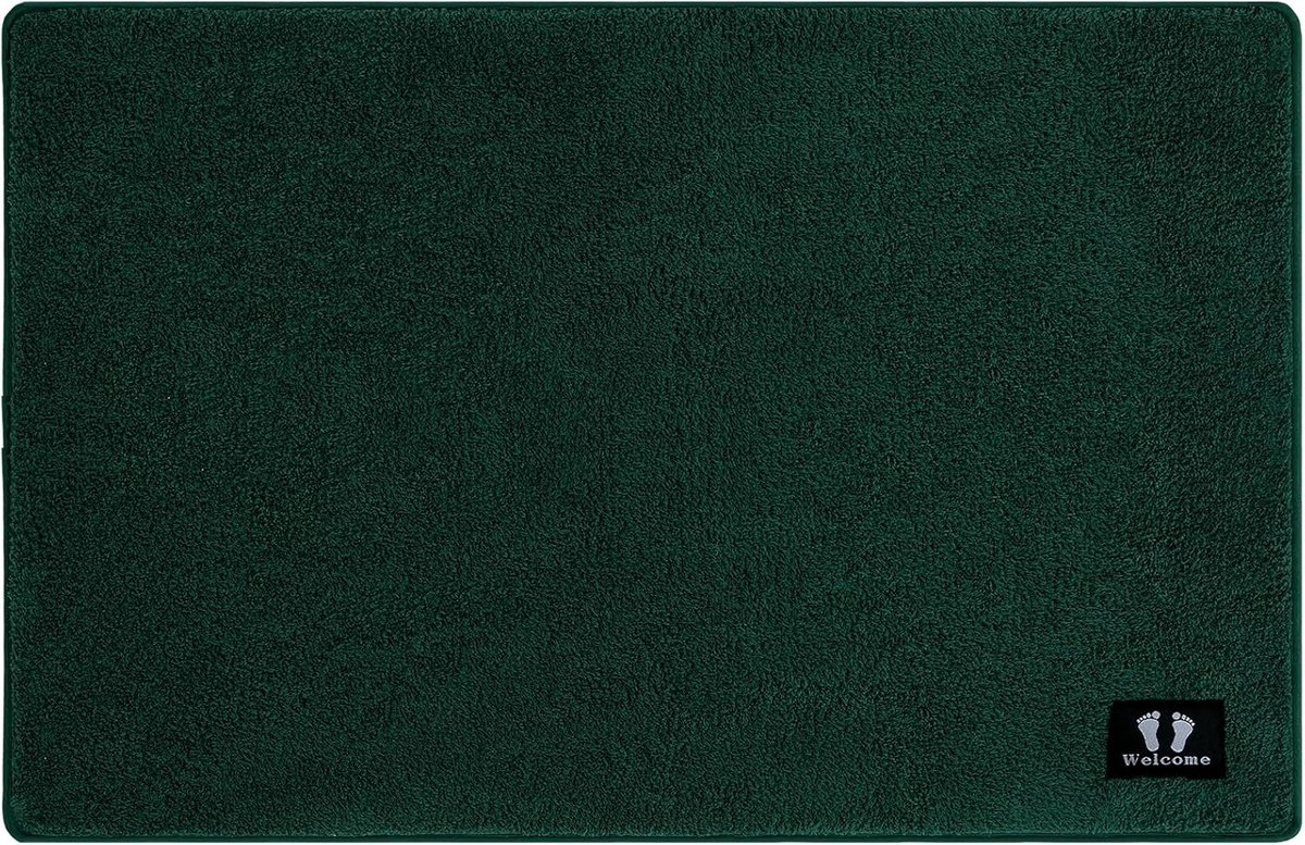 Luxe antislip badmat zacht ademend en waterabsorberend badtapijt schimmelbestendig machinewasbaar donkergroen 40 x 60 cm