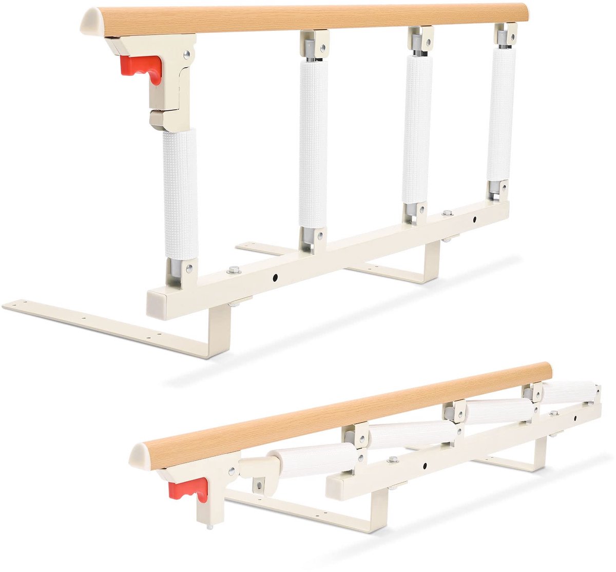 SnelShoppen - Opvouwbaar Bedhekje Bedrails Veiligheidsbarrière voor Volwassenen, Aluminiumlegering, 94 x 40 cm, Ideaal voor Ziekenhuis en Thuisgebruik