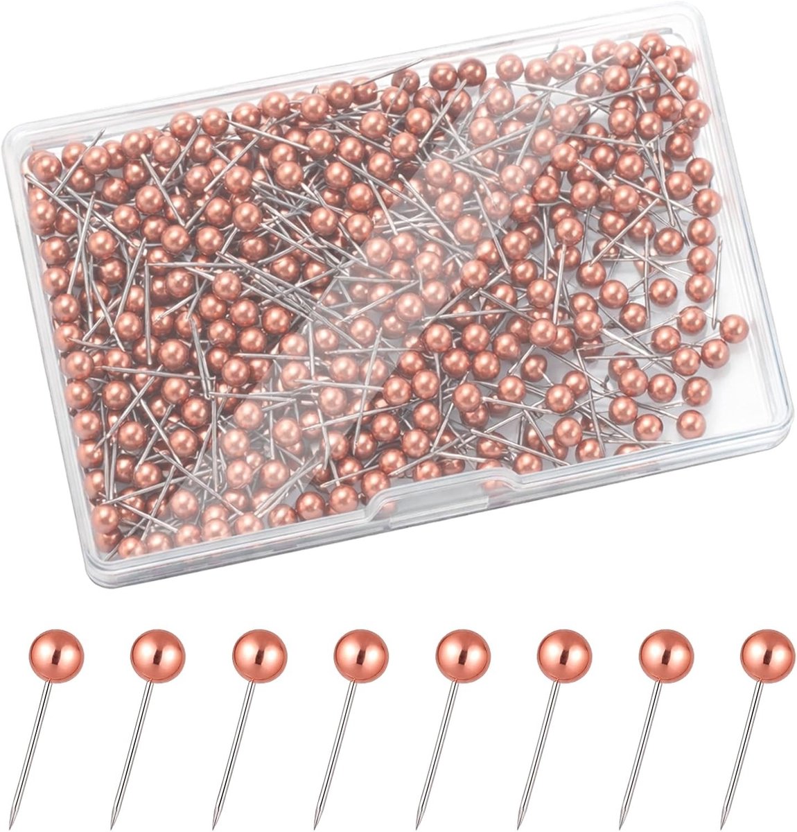 Map push pins 500 stuks - plastic ronde koppen - sterke staalnaald - ideaal voor prikborden - ShopVlot