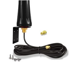 Outdoor 4G LTE-antenne, SMA-male connector, MIMO 5dBi, omnidirectioneel, waterdicht, 3 meter kabel, geschikt voor 4G LTE, 3G, GSM, routers, camera's, wildcamera's, volgcamera's en energiemonitoren.