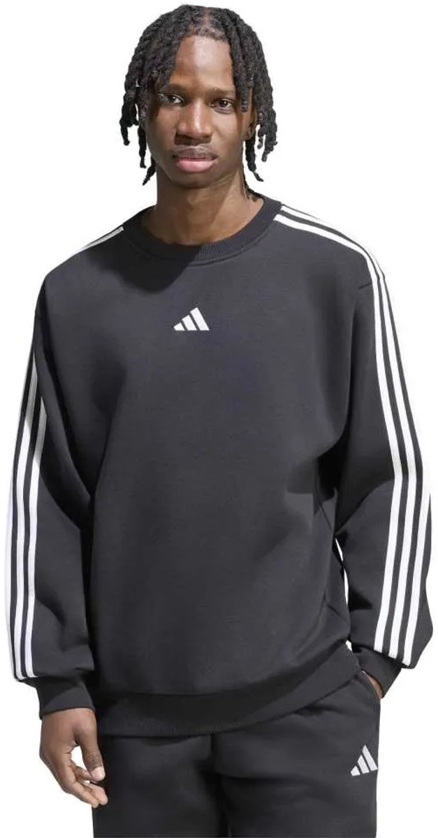 Adidas Essentials 3 Stripes Fleece Sweatshirt L Man Zwart