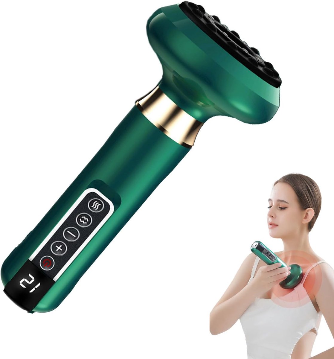 Cellulite Apparaat - 12 Niveaus Instelbaar Lichaamsvormend Apparaat voor vet - Verstevigend Vetverbrander voor Benen & – Thuisgebruik Rug (groente)