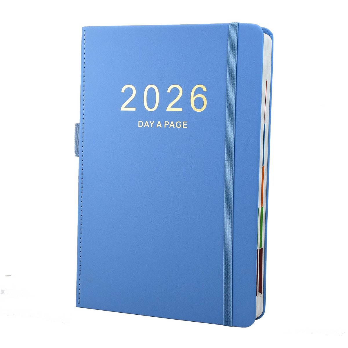 Dailygoods- Dagboek A5 - Dag per pagina - Planner 2026 - Volledige Jaar Planner - Kleurrijke Maandelijkse Tabs - Fijne Binnenzak 15 cm × 21,5 cm