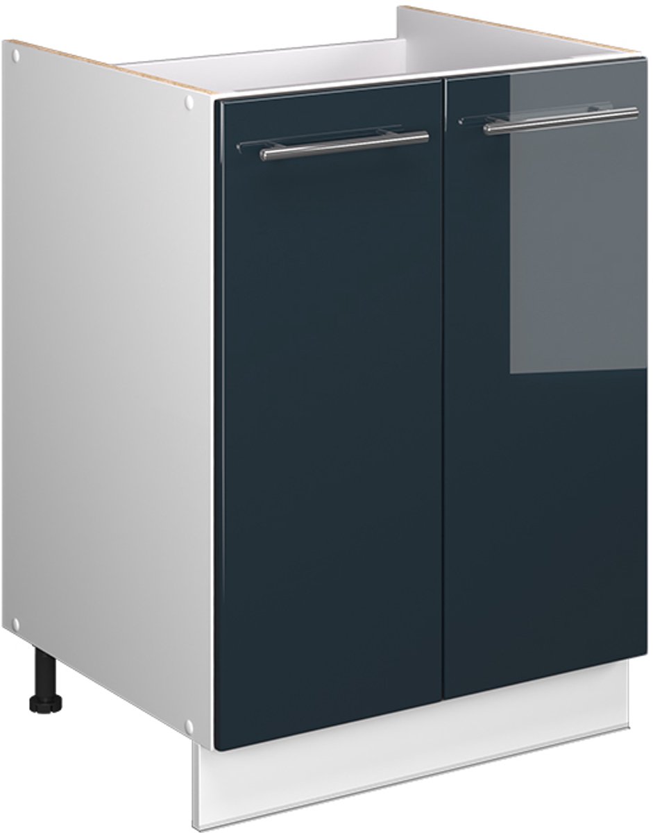 Vicco Wastafelkast Fame-Line, Donkerblauw hoogglans/Wit, 60 cm