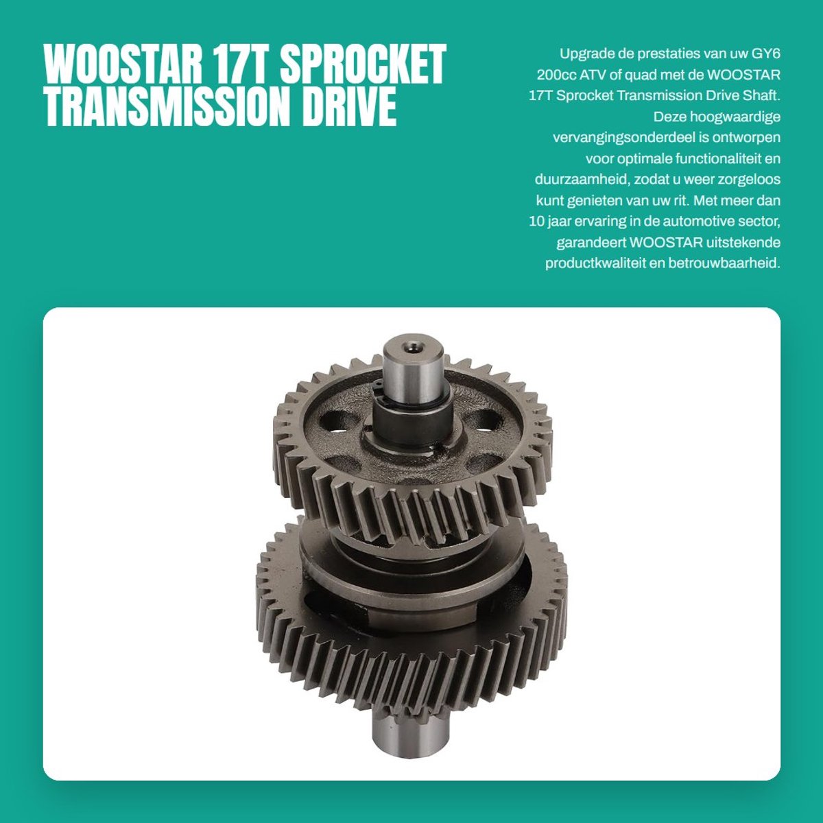 Dailygoods- Sprocket 17T - Tandwielen - Vervangingsonderdeel - GY6 200cc - ATV - Hoge kwaliteit - Tandwiel