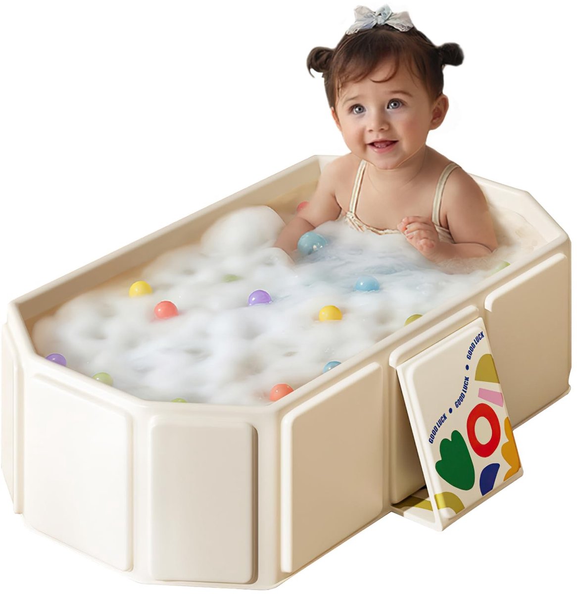 Dailygoods- Babybadje Opvouwbaar XXL - Draagbaar Kinderbadje - Multifunctioneel Badje - Geschikt voor Kinderen 0-8 Jaar - Ruimtebesparend - Met Afvoergat - Kinderbad