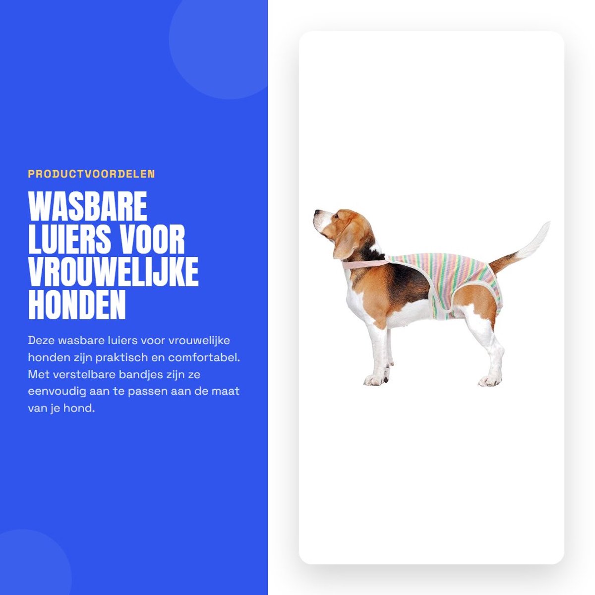 Dailygoods- Luiers voor Vrouwelijke Honden - Wasbare Broek - Verstelbare Bandjes - Zachte Stof - Lichtgewicht - Duurzaam Gebruik - Hondenbroek