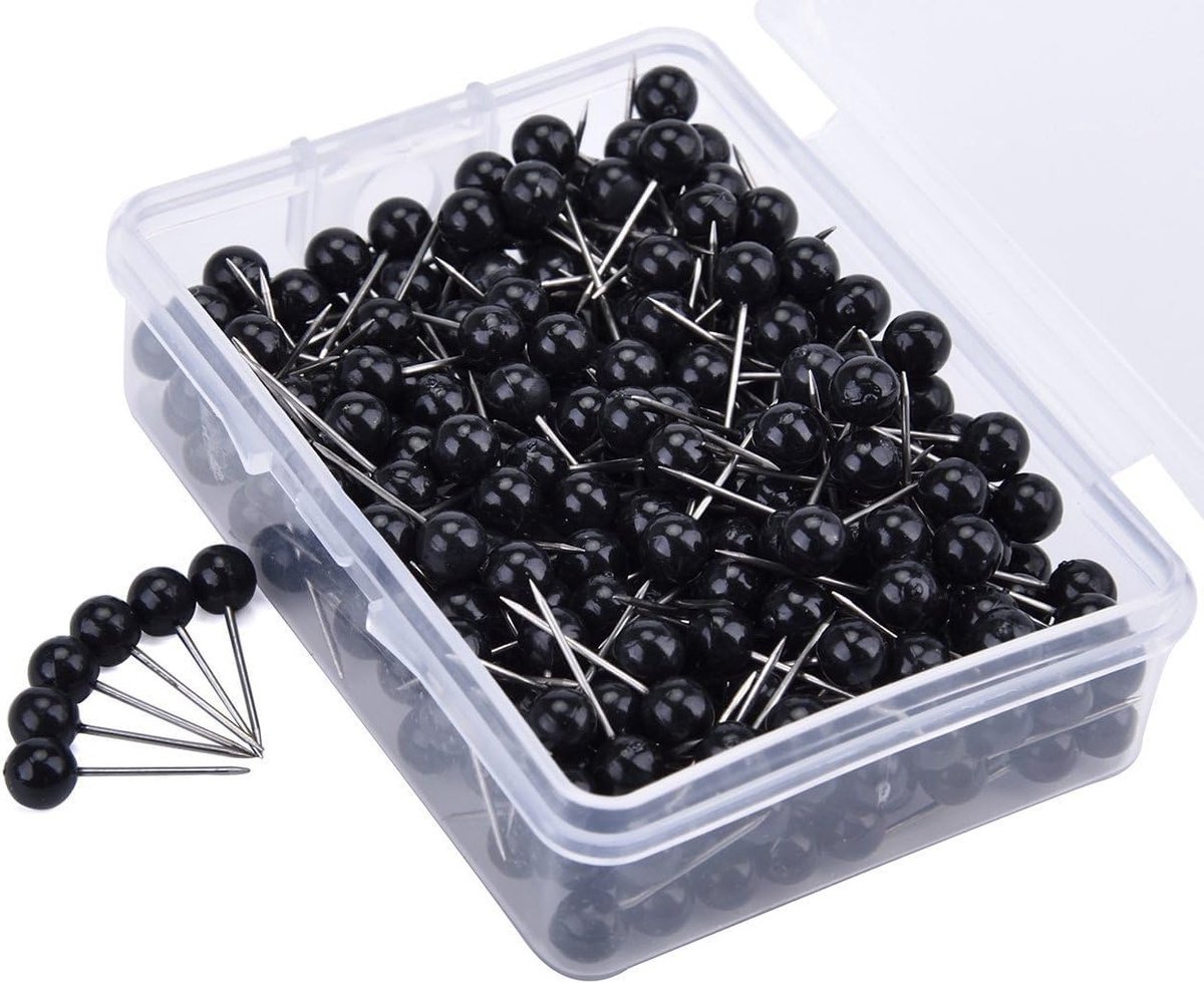 Kleurige 5mm Ronde Kop Speldjes - 300 Stuks Plastic Punaises voor Wereldkaarten, Kurkborden en Stofmarkering