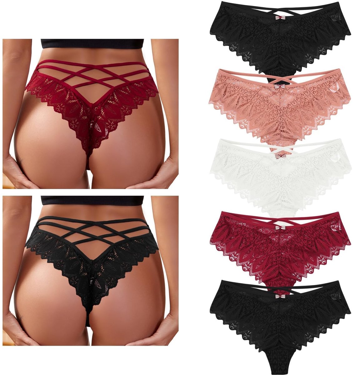 Dailygoods- String Sexy - Kanten String - Tanga Ondergoed - Dames Slips - Verleidingsslipjes - Comfortabel Design - Verschillende Kleuren - Damesslip