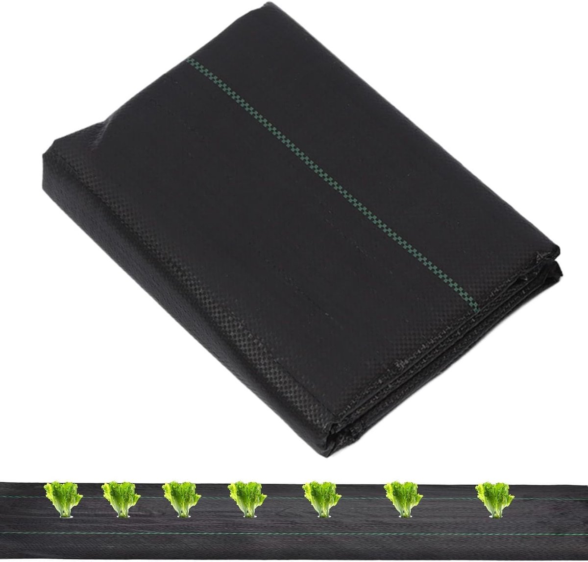 Tuingras Stof - Onkruidbarrière Mat - Effectieve Bodembedekking - Sterke Waterdoorlatendheid - 1x10m - Zwart