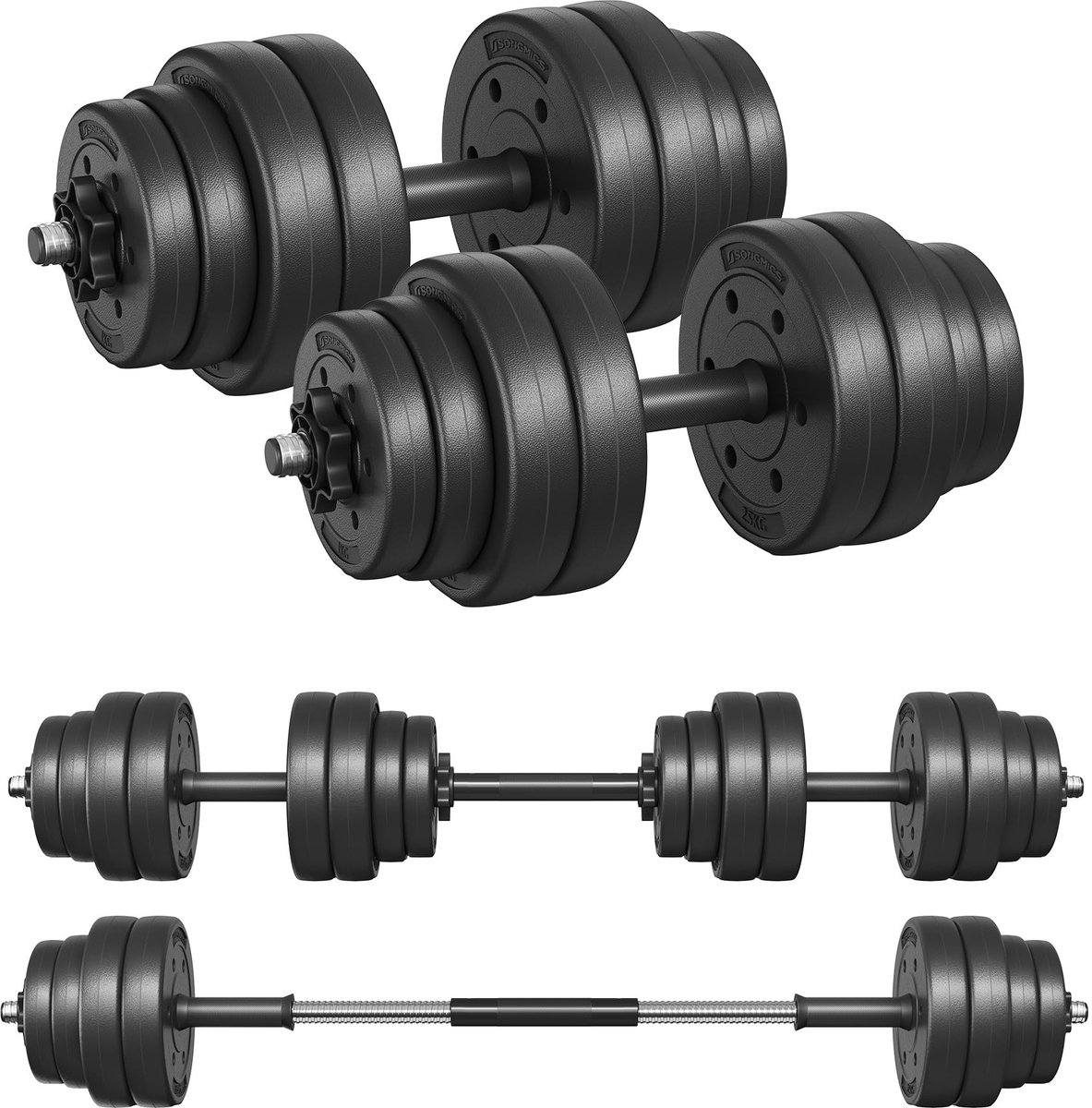 Dailygoods- Halterset Verstelbaar - Dumbbellset - Halterschijven - Halterstang - Waterdicht/Roestbestendig - Veiligheidsbevestiging - Dumbbell Set