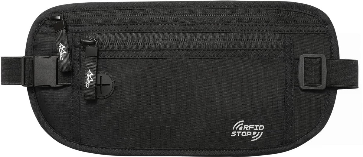ZEYNOMAX- Moneybelt Onder Kleding - RFID Blokkerende Reisportemonnee - Waterdicht Nylon - Antidiefstal Bumbag - Lichtgewicht Ontwerp - Comfortabel Mesh Achterkant - Heuptas