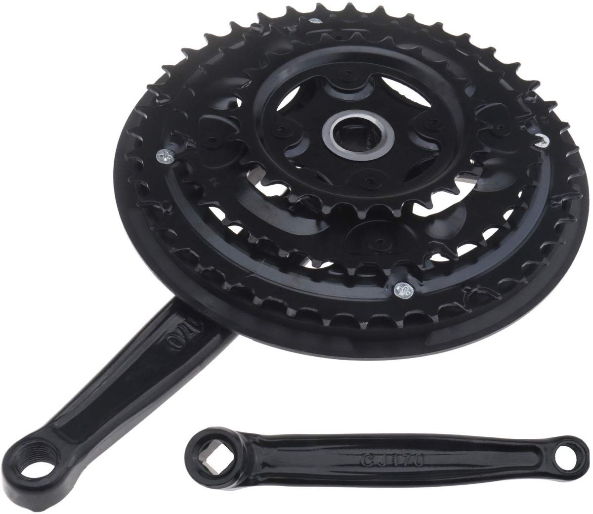 Dailygoods - Mountainbike Crankstel - Triple Crank Arm - Zwart - Vervangende Accessoires - Geschikt voor 5/6/7/8 Speed - 170 mm