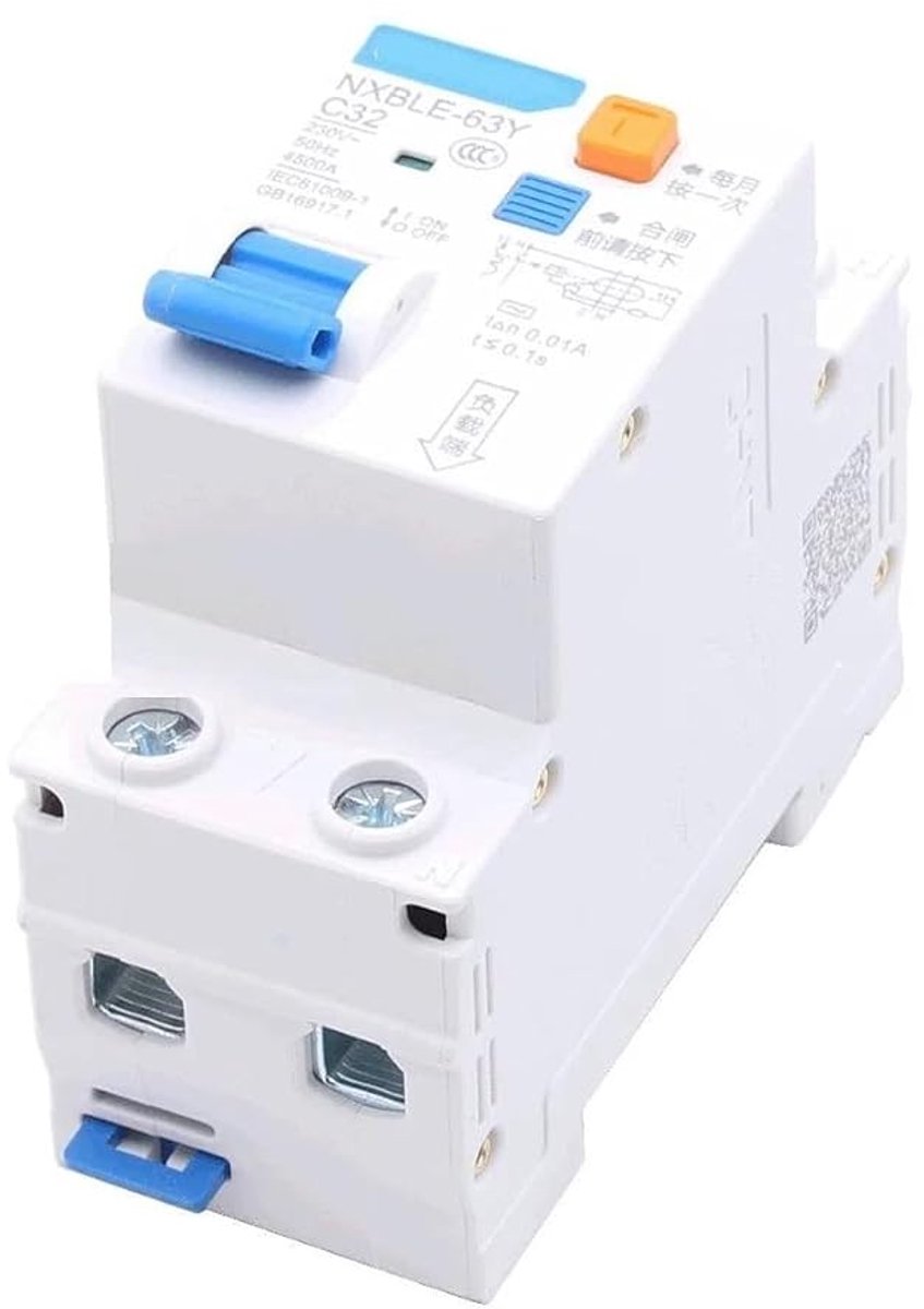 Stroomonderbreker - Veiligheidsschakelaar - Elektrische Beveiliging - Lekstroom Detectie - 40A 30MA - Grijs