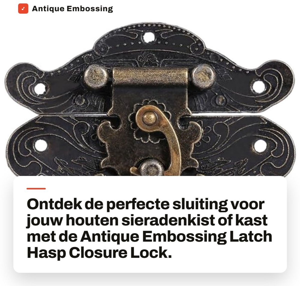 Dailygoods- Slot Antiek Ontwerp - Hasp Sluiting - Duurzaam Zinklegering - Voor Houten Kist - Gemakkelijke Installatie - Meerdere Maten