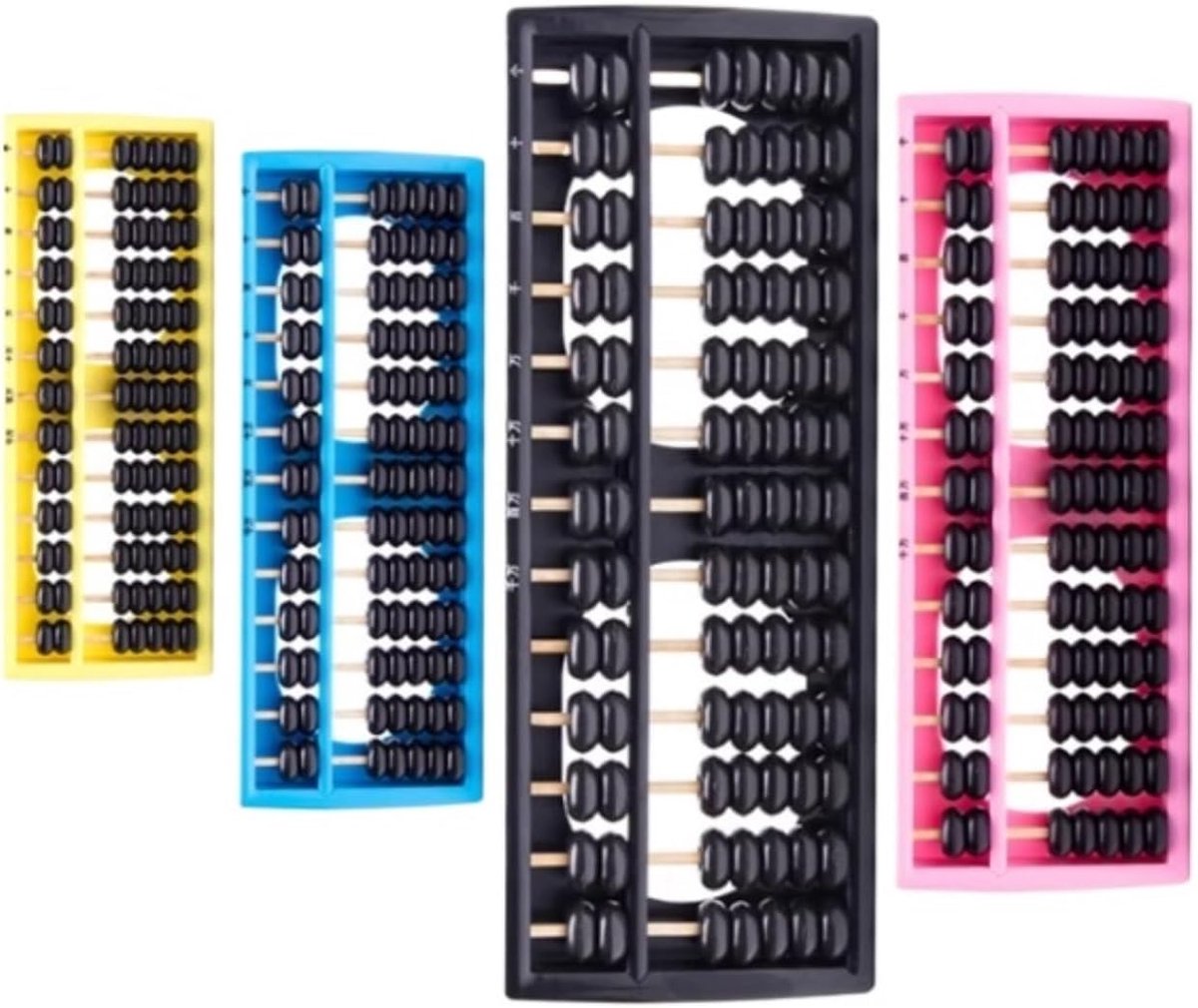 Telraam Set - Rekenmachine Hulpmiddel - Wiskunde Leren - 13 Kolommen - 4 Stuks - Veelkleurig