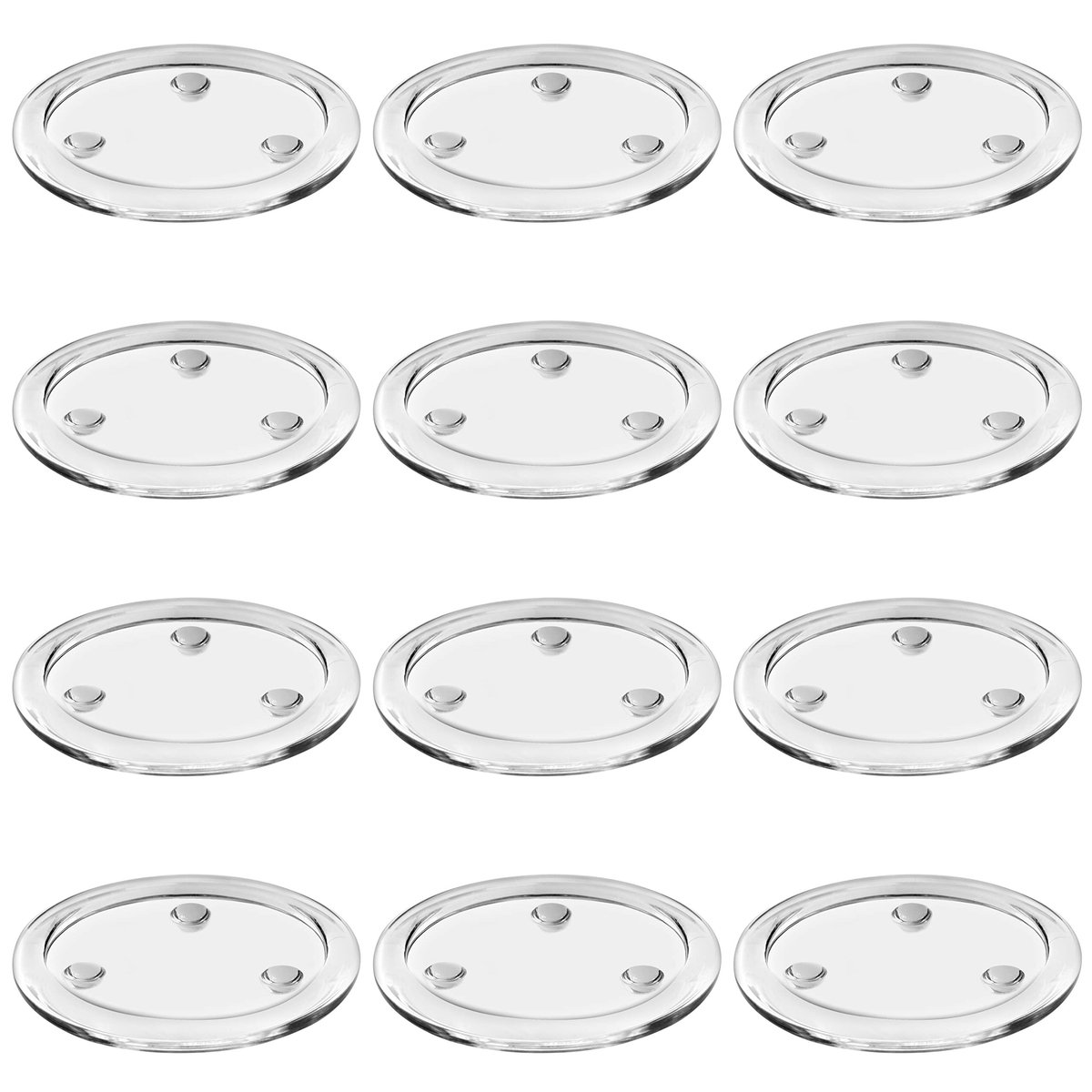 Dailygoods - Doorzichtig Glazen Pilaar Stomp Kaars Platen - Votief Theelichten Kaarsen Houder Set - 12 Stuks - Transparant - Ideaal voor Bruiloften en...