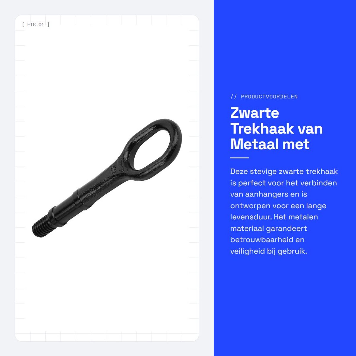 Dailygoods- Trekhaak Zwaar Uitgevoerd - Vervanging 1T0 805 615A - Metaal - Roestvrij - Geschikt voor R32bit 2006-2014 - Hoge Sterkte - Aanhangwagenhaak