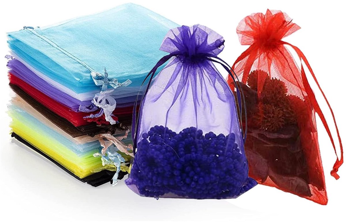 Dailygoods- Organza zakjes 100 stuks - 10 x 15 cm - Geschenktas - Bruiloftszakjes - Sieradenzakjes - Delicaat en elegant - Geschenkzakjes