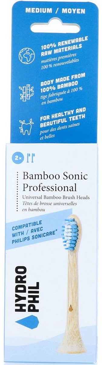 Hydrophil Opzetborstel Sonicare Bamboe Medium 2 st