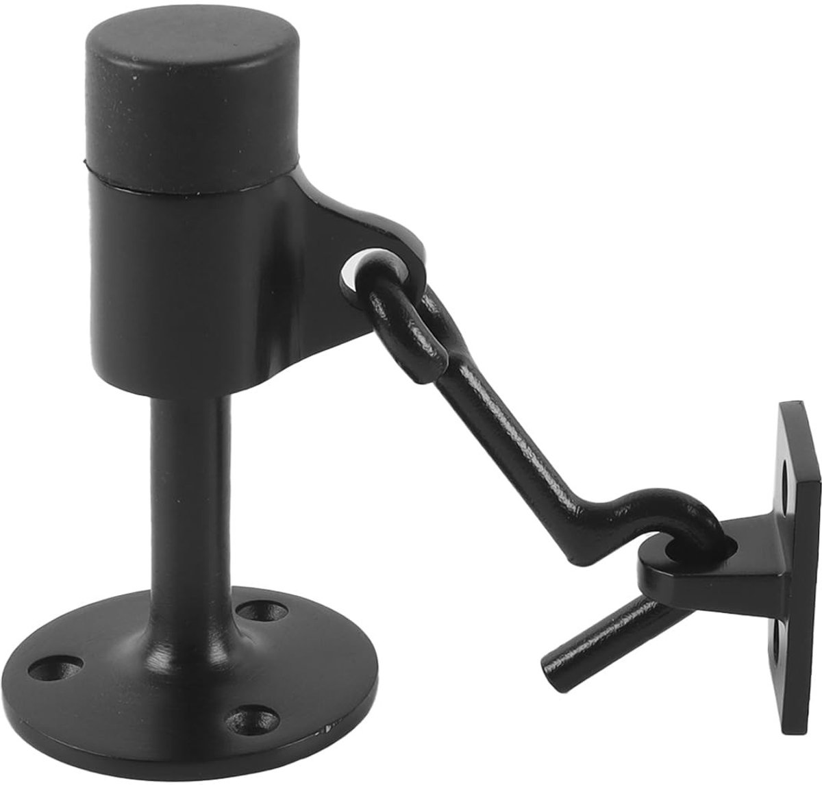Dailygoods- Deurstopper 2-in-1 functie - Deurbuffer - Deurvastzetter - Deurstopper zwart - Deurstopper muur - Roestvrij staal met rubber - Deurhouder