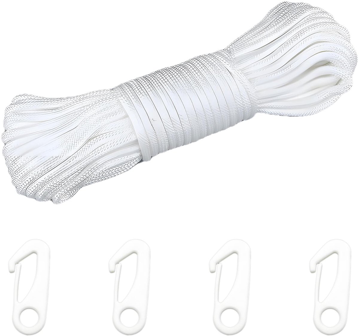 Dailygoods- Vlaggenmast Touw 20M - Nylon - Waterdicht - Antislip - Vlaggenhaken - Multifunctioneel Gebruik