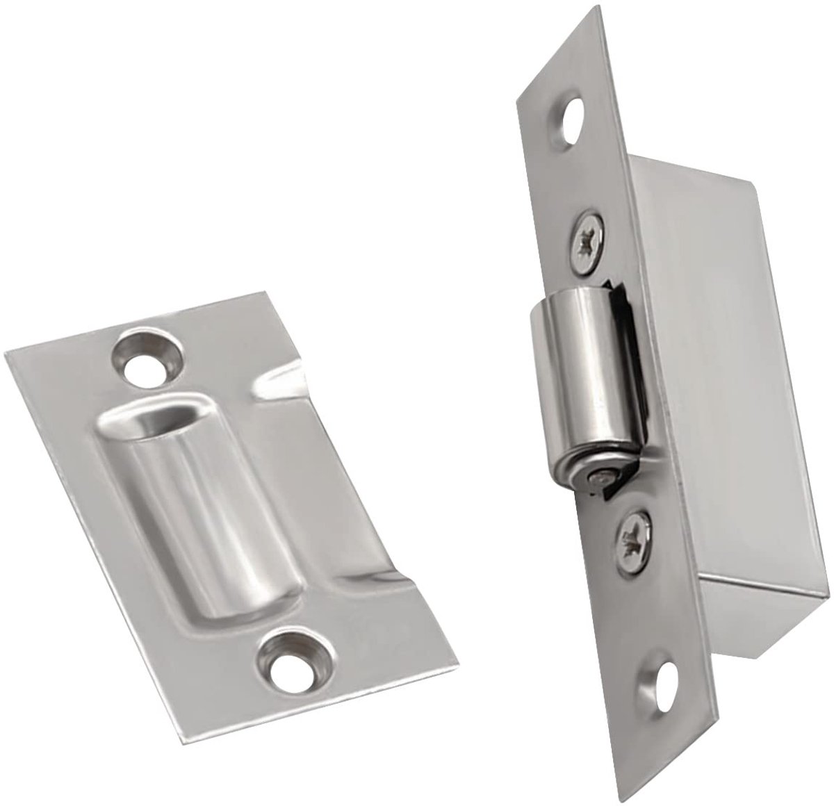 Solidchoice- Roller Catch Stille Geluidsreductie - Deur Ball Catch - Kastdeur Vanger - Roestvrij Staal - Duurzaam - Inclusief 4 Schroeven - Kastdeurstopper
