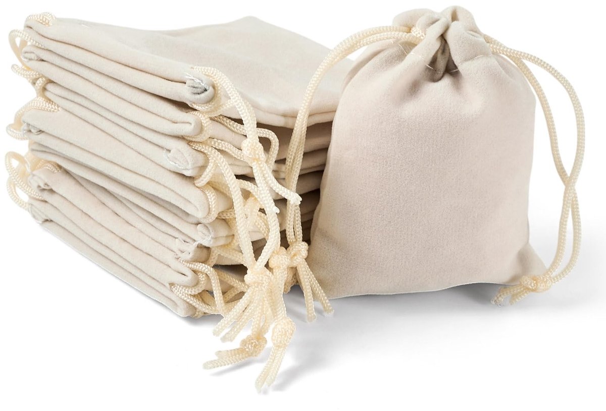 Solidchoice- Sieradenzakjes 20 stuks - Fluwelen Zakjes - Herbruikbare Geschenkzakjes - Bruiloft/Giften - 9x7 cm - Zachte Trekkoordsluiting