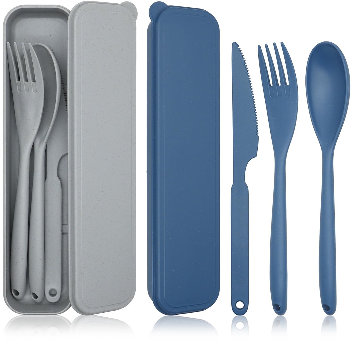 Dailygoods- Reisbestekset 2 Sets - Draagbare Bestekset - Herbruikbaar - Lichtgewicht - Inclusief Etui - Makkelijk Schoon te Maken